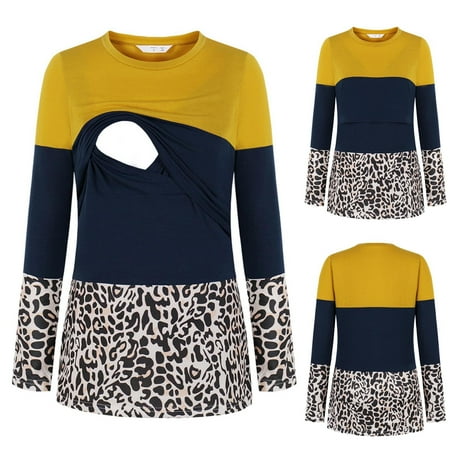 

Women s Nursing & Maternity Pregnancy Colorblock Long Sleeve Tunic Tops