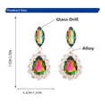 thumbnail image 2 of QIQUWOHUL Long Full Rhinestone Teardrop Crystal Dangle Chandelier Drop Earrings Fashion Jewelry（six Color）, 2 of 5