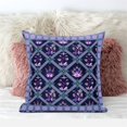 thumbnail image 3 of Mughal Art Throw Pillow with Removable Cover in Indigo Purple Orange Gray 16x16, 3 of 4