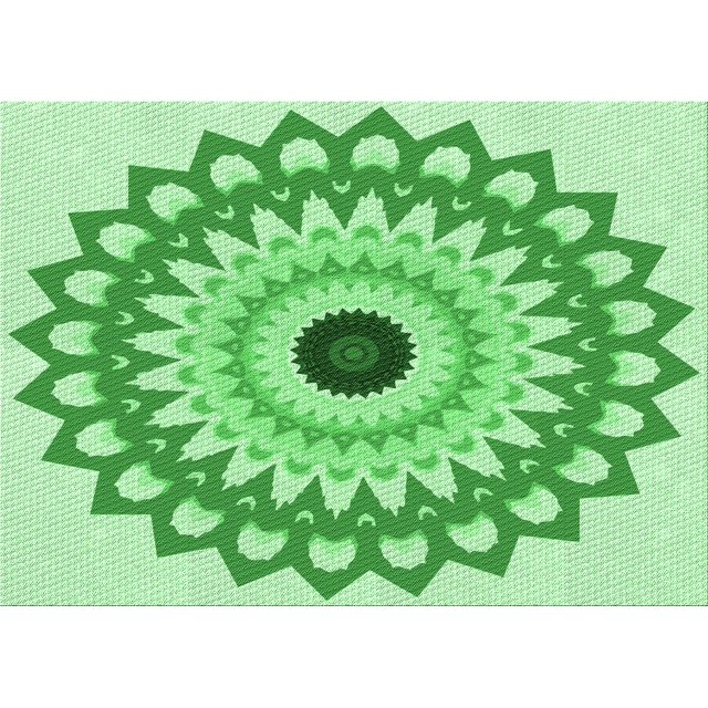 Ahgly Tapis Rectangulaire Lavable en Machine Intérieur Vert Jade Transitionnel, 5 Pieds x 7 Pieds
