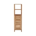 thumbnail image 5 of Linon Bracken 4 Shelf 1 Door Bathroom Storage Linen Tower Cabinet, Bamboo, 5 of 13
