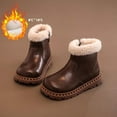 thumbnail image 2 of OWUUcdse Riding Boots for Girls, Thermal Snow Side Zipper Fleece-lined Winter Ankle Boots Brown Size 2.5 (Big Kids), 2 of 9