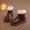 Brown, variant on Boys Girls High Top Combat Ankle Boots Kids Waterproof PU Leather Fall Boots Winter Warm Snow Outdoor Hiking Shoes Toddler Non Slip Texture Soft Durable Walking Boot