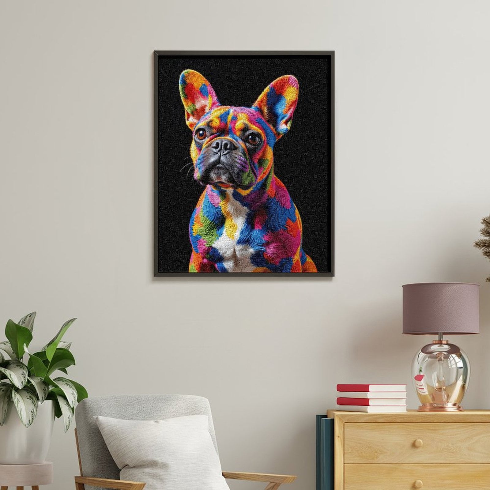 Paint By Numbers Kit for Adults Beginner - DIY Colorful Vibrant Dog Art Design Canvas Painting Kits for Adults, Frameless Paint By Number for Adults for Home Wall Decor 16x20 Inch