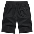 thumbnail image 6 of Cargo Shorts for Men Elastic Waist Straight Leg Loose Fit Casual Knee Length Hiking Work Shorts with Pockets, 6 of 7