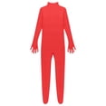 thumbnail image 7 of YONGHS Mens Spandex Open Face Zentai Suit Costume Back Zipper Unitard Full Cover Jumpsuit Bodysuit Red 180, 7 of 7