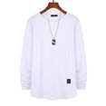 thumbnail image 2 of SMihono Trendy Mens New Shirt Long Sleeve Tee Tops Summer Cozy Clothes Solid Color Loose Shirt Classic Staple Shirts for Men Crew Neck Workout Pullover Casual Tops White 12, 2 of 7