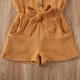 thumbnail image 3 of Kiapeise Toddler Girls Ruffled Sleeve Linen Jumpsuit Romper Summer Clothes, 3 of 7