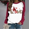 thumbnail image 1 of Qertyioot T-Shirt Graphique Femme Valentine à Manches Longues, Blouse Imprimée à Col Rond et Manches Courtes, 1 of 3
