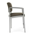 thumbnail image 2 of Pemberly Row Reception Waiting Room Healthcare Hip Chair - Silver Steel / Brown, 2 of 5