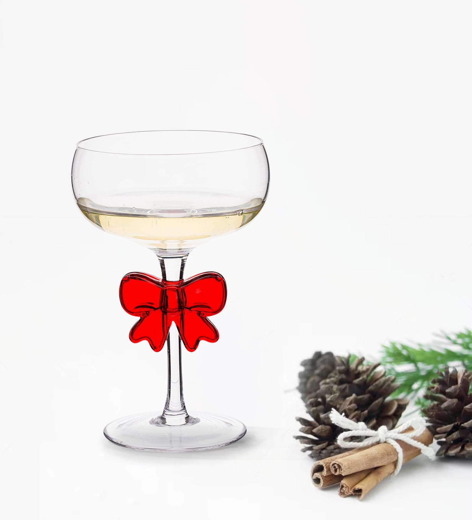 Bow Coupe Glass 10 OZ Holiday Time