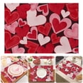 thumbnail image 2 of Valentines Day Heart Placemat, Plastic Cotton Linen Table Mat Kitchen Decor, Valentine'S Day Heart Placemat Cotton Linen Table Mat Kitchen Dining Decor 12X18 Inch, 2 of 7