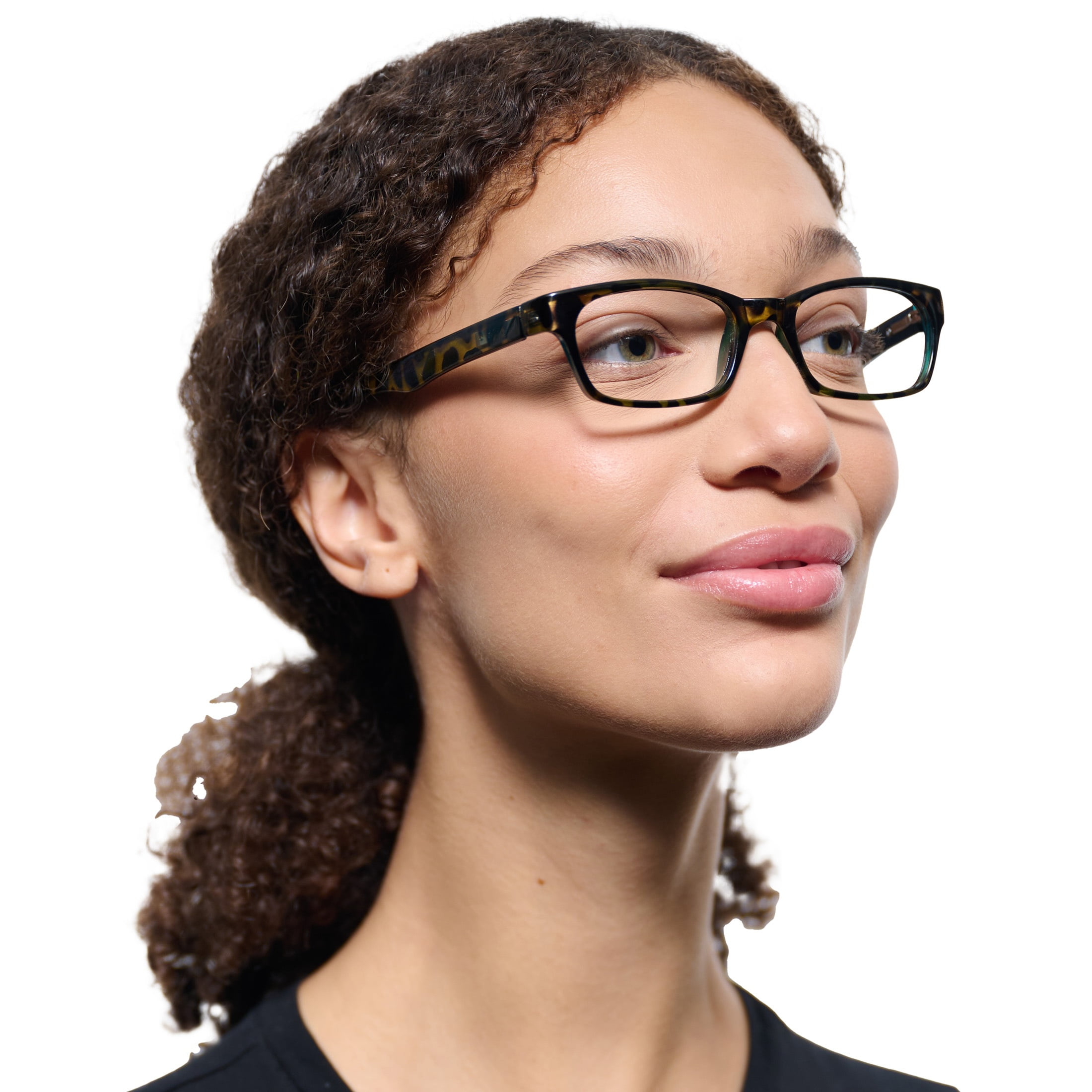 (2 pack) M+ Womens Rectangular Plastic Reading Glasses 2.50 Colleen in Tortoise with Teal Inner Color