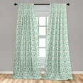 thumbnail image 2 of Floral Window Curtains, Vintage Style Digital Drawn Sunflower Illustration Pattern Artwork, Lightweight Decor 2-Panel Set with Rod Pocket, Pair of - 28"x63", Fern Green and Earth Yellow, by Ambesonne, 2 of 3