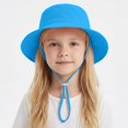 thumbnail image 2 of Zanarzt Baby Hats Baby Sun Hat Kids Summer UPF 50+ Toddler Bucket Hat Wide Brim Beach Hats for Boys Girls 1-3 Years,Blue, 2 of 5