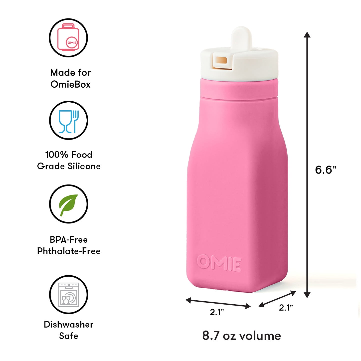 OmieBottle for OmieBox  Silicone liquid hydration accessory with straw  (图2)