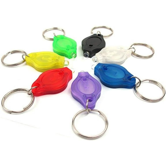 7 Pack LED Keychain Flashlight Mini LED Keychain Light 12 Lumen Portable Ultra Bright Battery Powered Key Ring Torch for Outdoor Camping Hiking and Emergency Lighting
