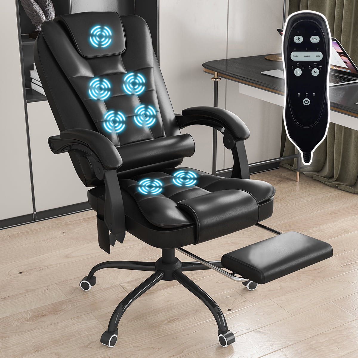 Hoffree Ergonomic Massage Office Chair Big & Tall Executive Vibrating