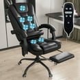 Ergonomic Massage Office Chair with 7Point Vibration, Faux Leather