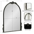 thumbnail image 2 of Kate and Laurel Myrcelle Traditional Arched Mirror, 21 x 26, Antique Black, Decorative Arch Vintage Mirror with Ornate Garland Detailing along the Crown and Edges of the Frame, 2 of 7