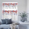 thumbnail image 6 of 3 Piece Kitchen Curtains and Valances Set Blue Red Flowers Cafe Curtains 24 Inch Length Elegant Spring Floral Butterfly Pastoral Valance & Tier Curtain for Living Room Bedroom 54"x18"+27"x24"*2, 6 of 6