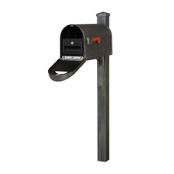 Savannah Curbside Mailbox and Wellington Direct Burial Mailbox Post Smooth