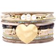 thumbnail image 1 of Brazalete de mujer Hart Multi Layer Polsband Armbanden Sieraden met Pearl Dark Brown, Polsband TUNC Sencillez, 1 of 5