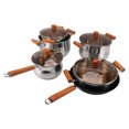 thumbnail image 1 of Stainless Steel Cookware Set Wooden Handle Multifunctional Kitchen Cooking Set for Steaming Boiling Making Soup, 1 of 7