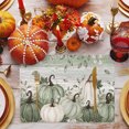 thumbnail image 3 of Sage Green Pumpkin Fall Placemats Set of 4, Vintage Autumn Botanical Thanksgiving Washable Wipeable Table Mats for Dining Tables, Indoor Outdoor Kitchen Place Mats for Holiday Party Table Decor, 3 of 9