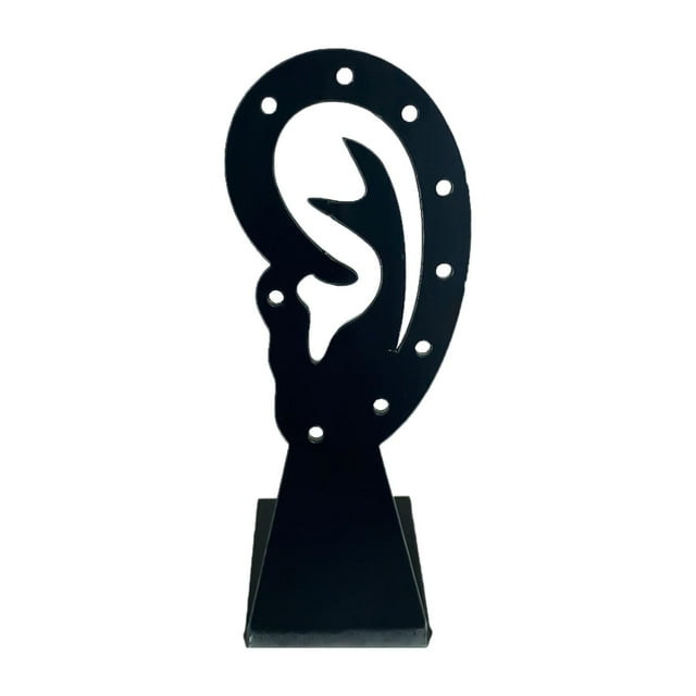 Soporte para pendientes de acrílico en forma de oreja de 12 cm de altura, organizador de exhibición de , escaparate Negro jinwen Organizador de pendientes