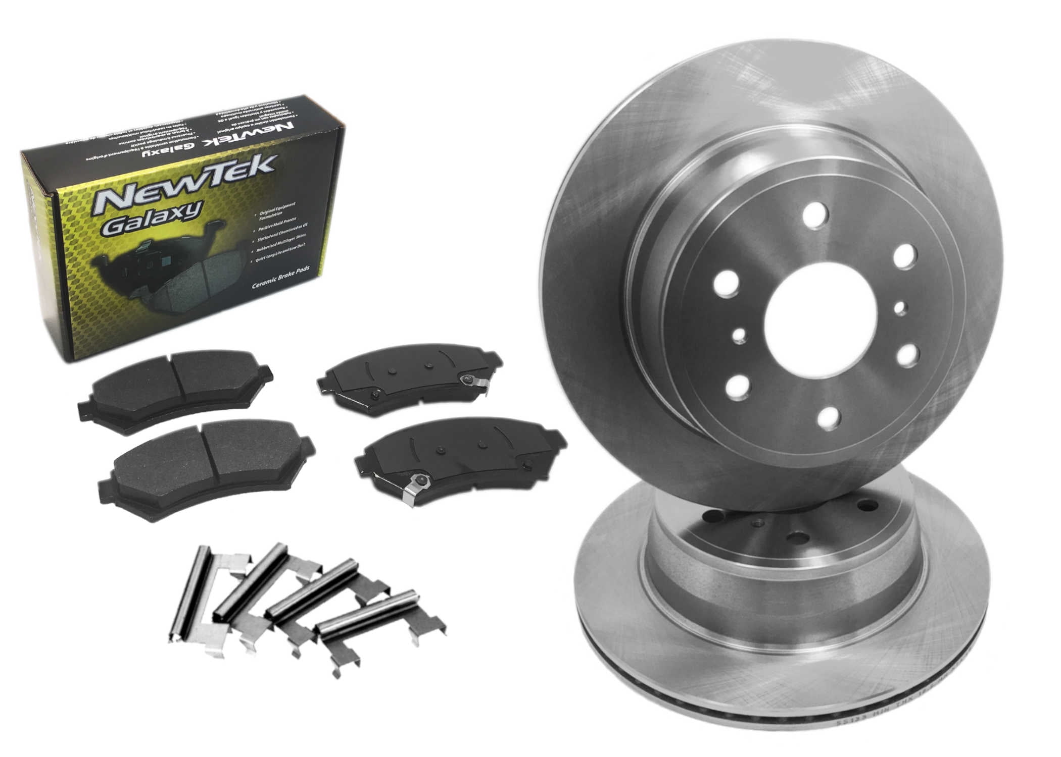 DK11881 Front Brake Rotors and Ceramic Pads and Hardware Set Kit