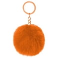thumbnail image 2 of Fuzzy Ball Keychain Supple Comfortable Lovely Key Rings Adorable Practical Key Chains Women for Children Adults Elderly Students Orange 9cm, 2 of 8