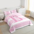 thumbnail image 3 of Feelyou Initial Letter B Queen Comforter Set, Cartoon Monogrammed Bedding Sets, Princess Ribbon Reversible Bedding Comforter Set, Ultra Soft Home Decor,3-Piece, 3 of 8
