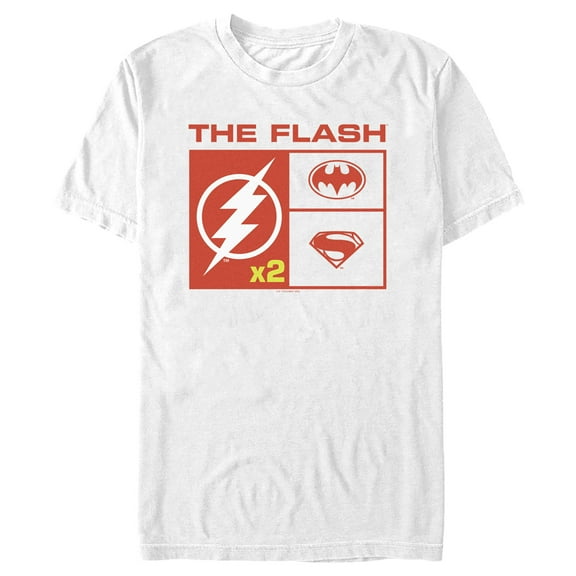 Men's The Flash Team Icons  Graphic Tee White 2X Large