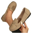 thumbnail image 7 of Miluxas Women's Loafers Slip One Shoes with Bowknot Driving Flats Casual Comfort Walking Penny Loafers for Women Khaki 5.5(36), 7 of 7