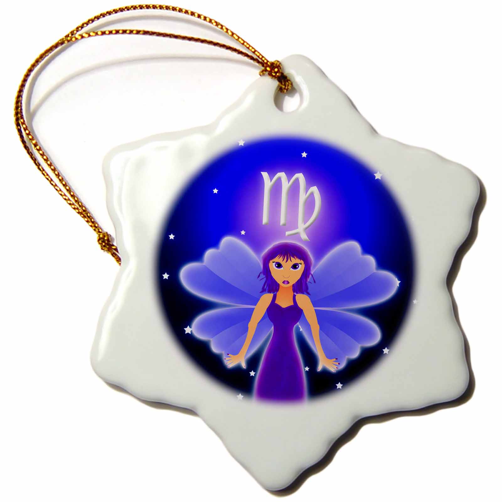 3dRose Cute Astrology Virgo Zodiac Sign Virgin Maiden Snowflake