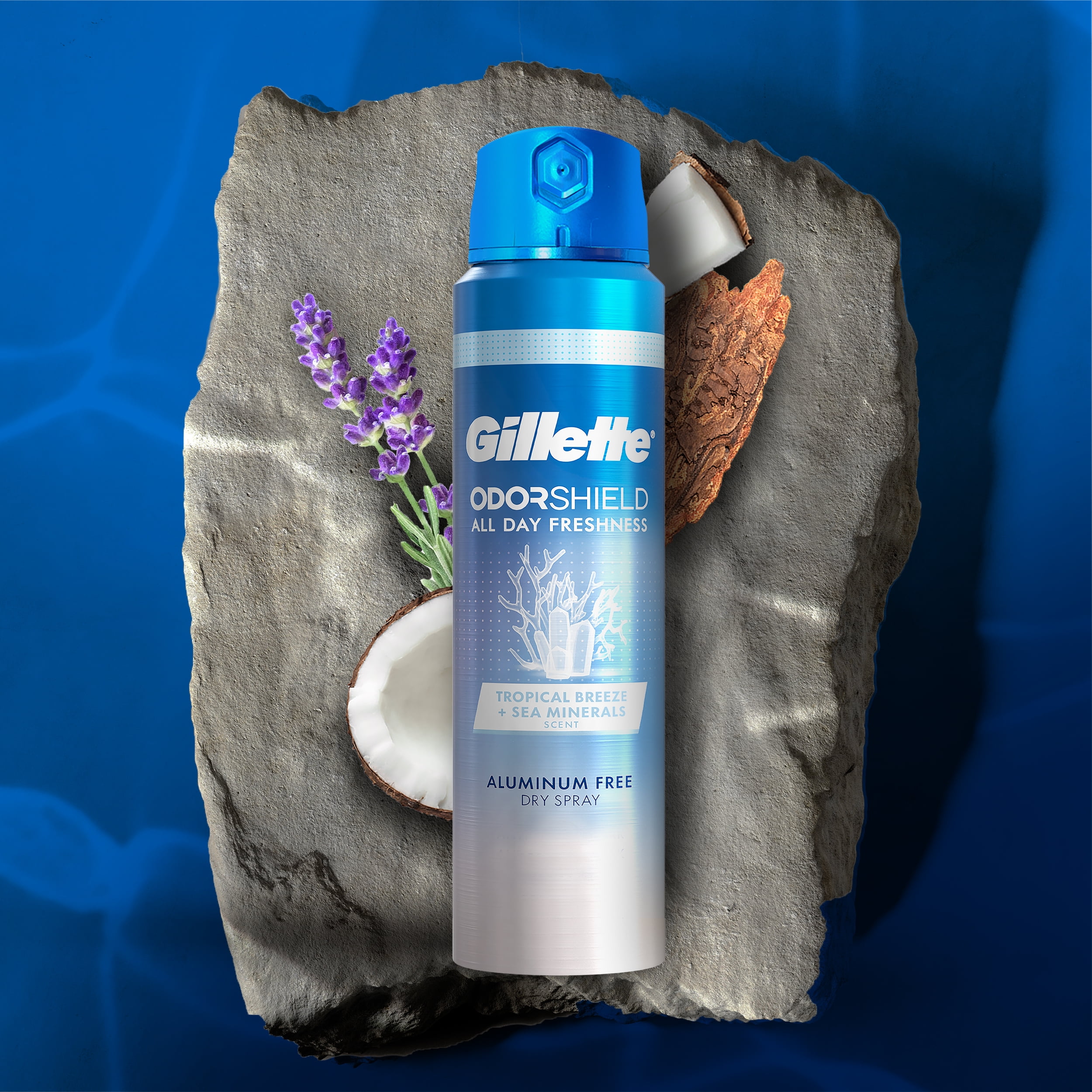 Gillette Aluminum Free Deodorant for Men, Dry Spray, Tropical Breeze, 4.3oz