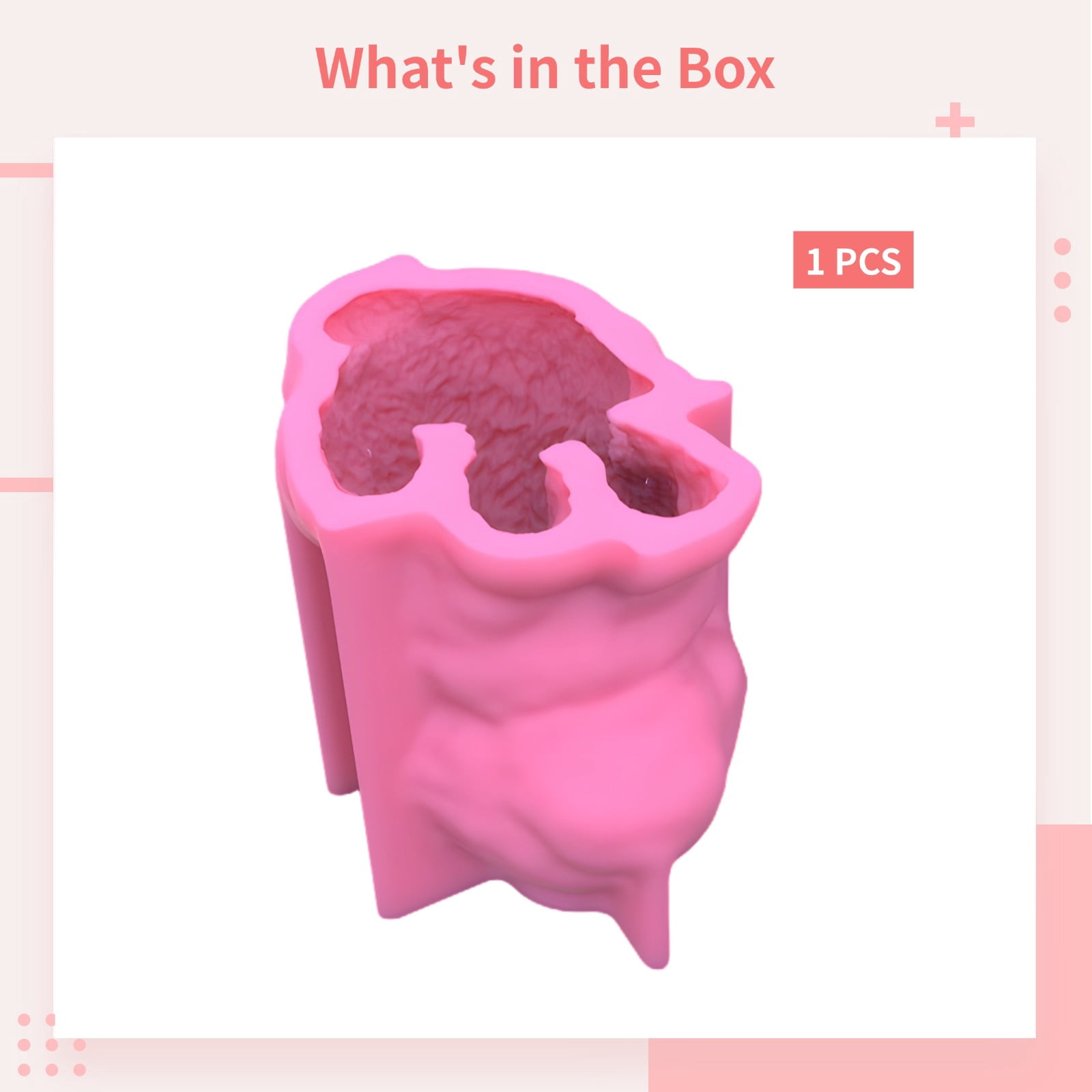 Dog Candle Mold, Cute Puppy Shaped Silicone Mold for Resin and Candle Making, 3D Teddy Dog Design, Quality Food-Grade Silicone, Perfect for Crafting Small Dog Sculptures, Pink Color