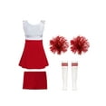 thumbnail image 2 of Miaeowve Tenues de Cheerleading 4 Pcs pour Filles Enfants Robe Sans Manches Uniforme de Danse pour Performance sur Scène B Rouge 12, 2 of 5