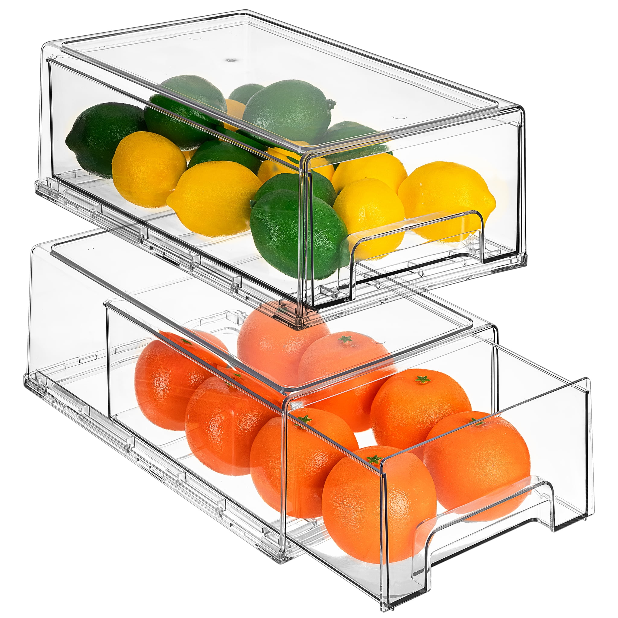 Sorbus 3-Pack Clear Plastic Stackable Pantry Organizer Set Storage Bins for  Fridge - Yahoo Shopping