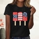 thumbnail image 2 of Blusa informal de manga corta con cuello redondo y estampado suelto de verano para mujer con estilo OAVQHLG3B Store  lin121212, 2 of 4