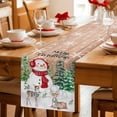 thumbnail image 5 of Retro Christmas Table Runner 120 Inches Long Farmhouse Dress Scarves, Red Snowman Pine Tree Snowflake Elk Wooden Dining Tablerunner for Coffee Table/Kitchen Island/Party Décor, 13" x 120", 5 of 8