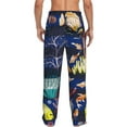 thumbnail image 3 of Balery Sea Inhabitans and Herb print Men's Pajama Pants,Ultra Lightweight Pjs,Lounge Pant-Small, 3 of 9