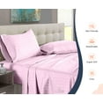 thumbnail image 3 of SGI Bedding 600 TC Egyptian Cotton Bed Sheet Set - Family King Size Sheets 600 Count Sheets Soft, Durable Sheets Cotton Sheets in 600 TC 15" Deep, Pink Stripe, 3 of 8