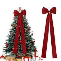 BinKFF Extra Large Christmas Satin Bows Christmas Tree Topper Decorations Giant Xmas Tree Toppers Bows for Home Wreath Wall Holiday Birthday Wedding Engagement Decor(Wine Red)