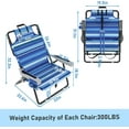 thumbnail image 3 of VibrantEcho Beach Chairs for Adults Heavy Duty,Foldable Patio Chaise Lounge Chair for Outdoor with Detachable Pocket, Portable Folding Chair for Beach, Camping and Pool, Striped Blue, 3 of 17