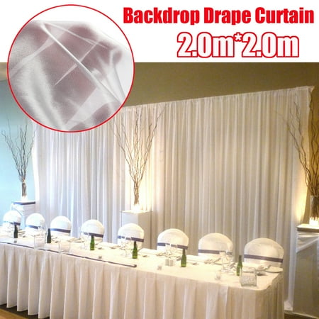 - 4 Sizes Wedding Backdrop Drape White Ice Silk Cloth Curtain Background Decor