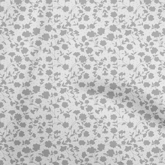 oneOone Polyester Spandex Gray Fabric Floral Diy Clothing Quilting Fabric Print Fabric By Yard 56 Inch Wide-aB