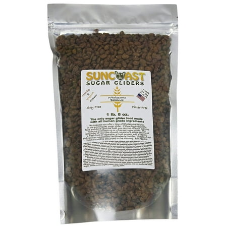 Suncoast Sugar Gliders Wholesome Balance Real Chicken Sugar Glider Food | High Protein NO Filler NO Soy | Dry Food 1.5 LB (Honey Yogurt)