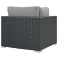 thumbnail image 5 of Modway Sojourn Aluminum Fabric and Rattan Patio Corner Sofa Chair in Canvas/Gray, 5 of 5